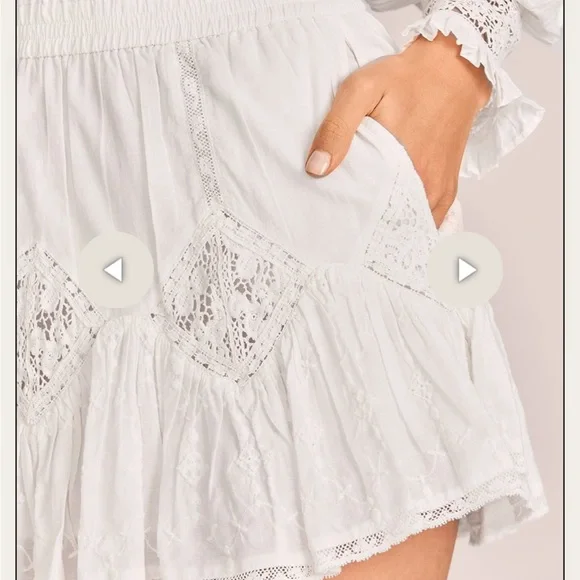 LOVESHACKFANCY adia skirt in true white sz XS - Picture 3 of 7